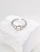 Bague ouverte Twisted Harmony Pearl