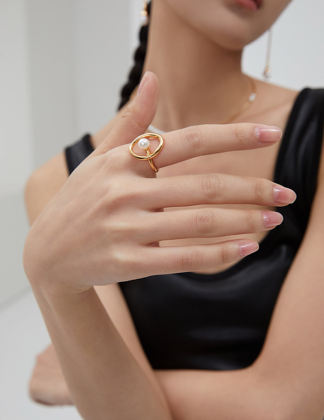 Orbit Pearl Ring