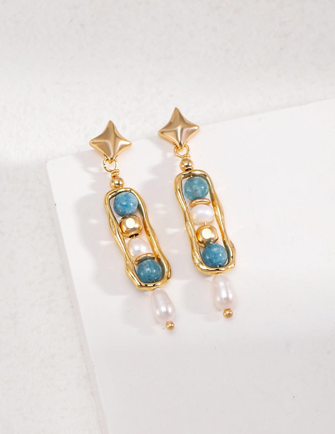 Iris Amazonite Drop Earrings - Lia Atelier