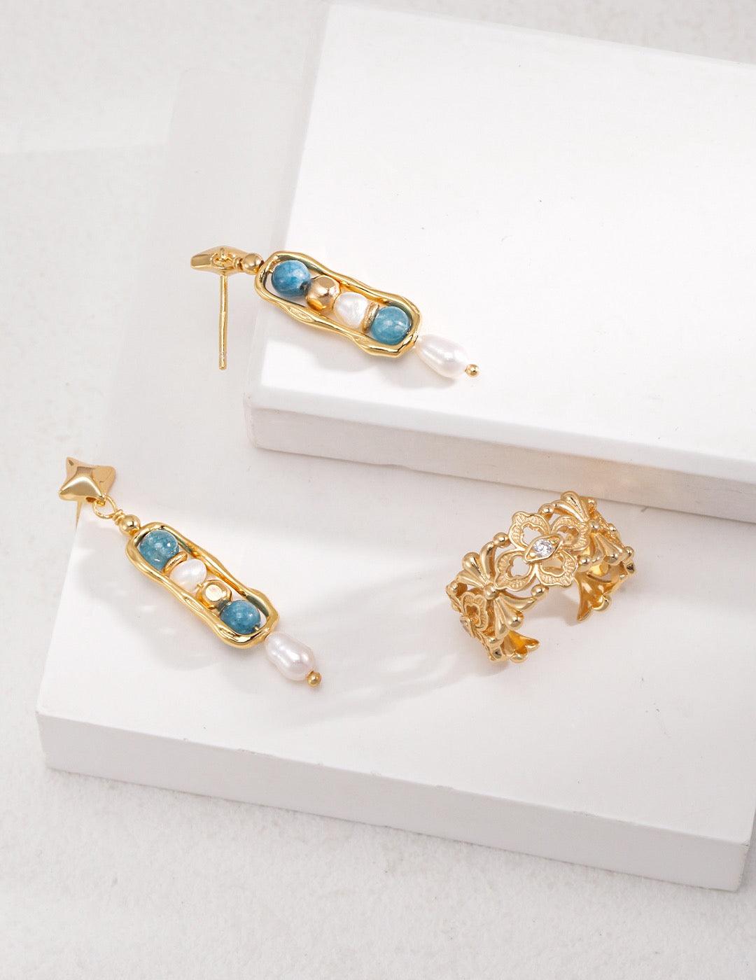 Iris Amazonite Drop Earrings - Lia Atelier