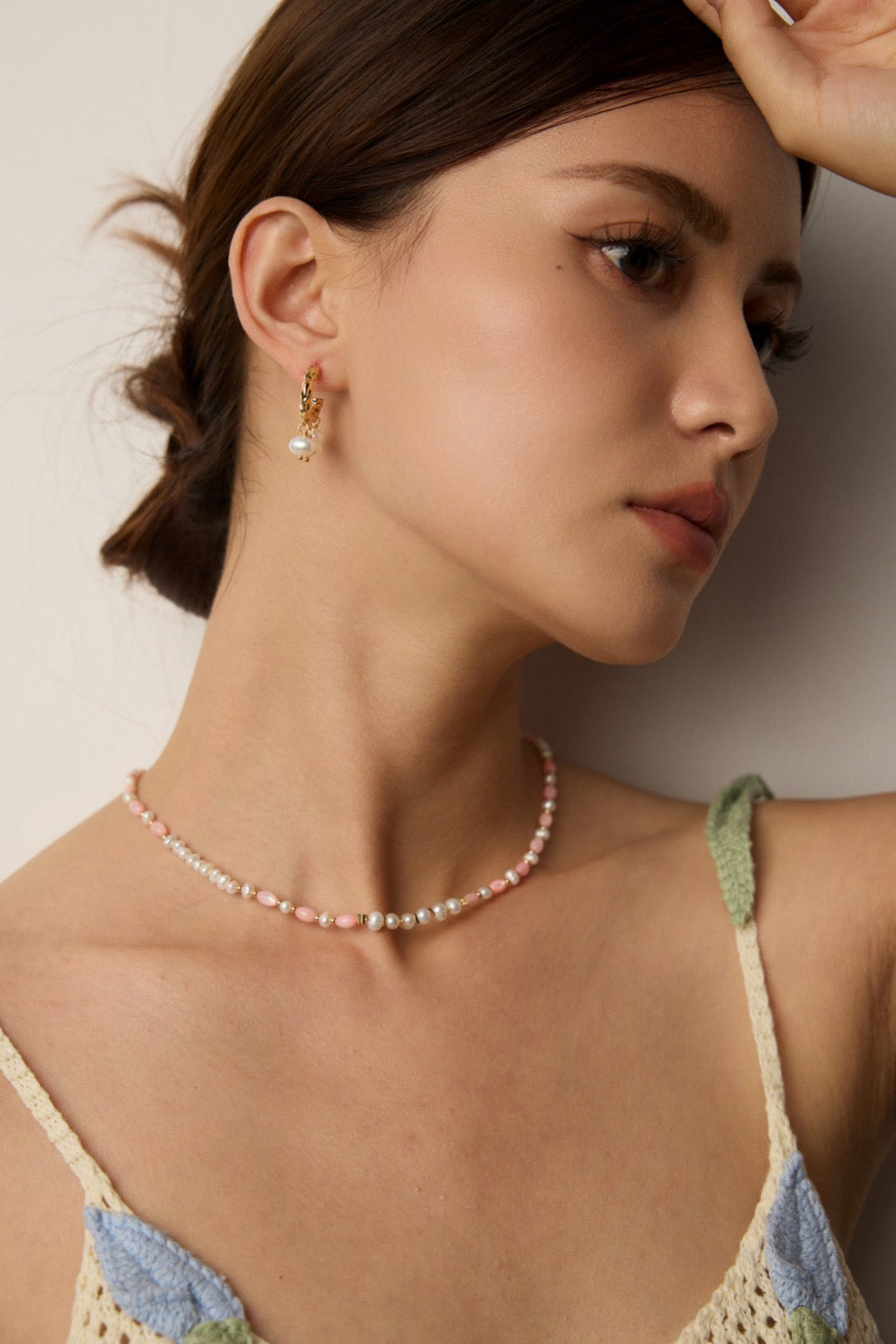 Orchid Pearl Set - Bracelet & Necklace