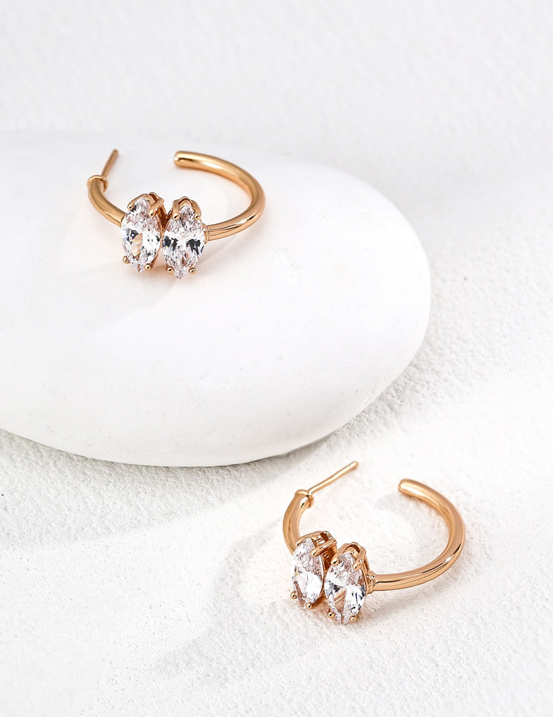 small crystal hoop earrings in gold