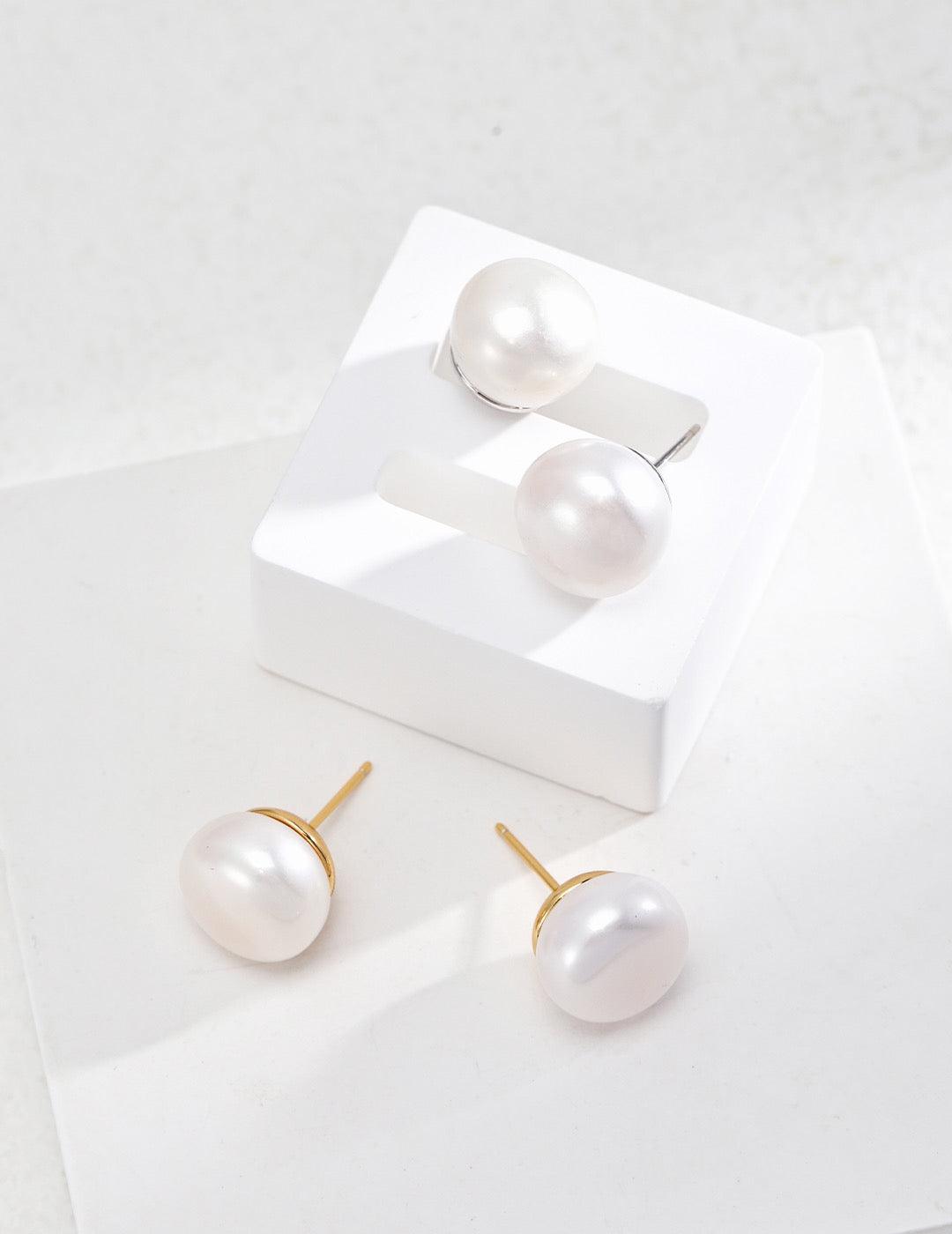 Timeless Pearl Stud Earrings 12.5MM - Lia Atelier