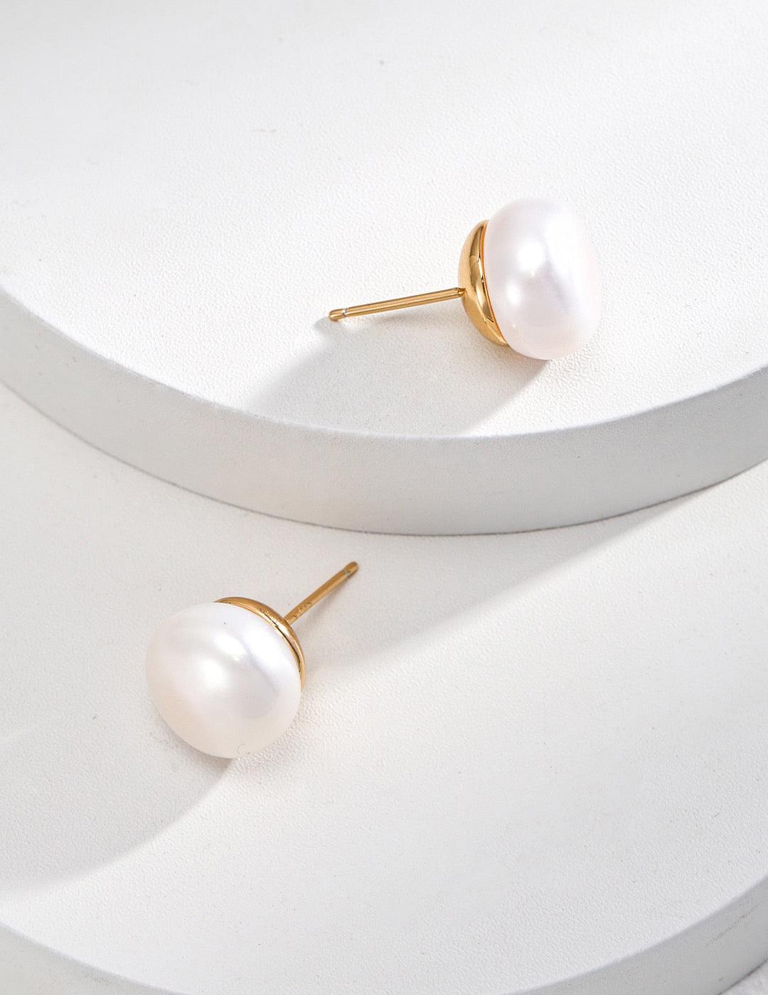 Timeless Pearl Stud Earrings 12.5MM - Lia Atelier