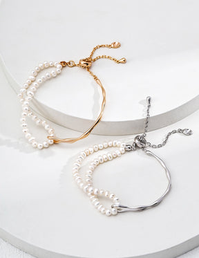 Duet Strand Pearl Slider Bracelet