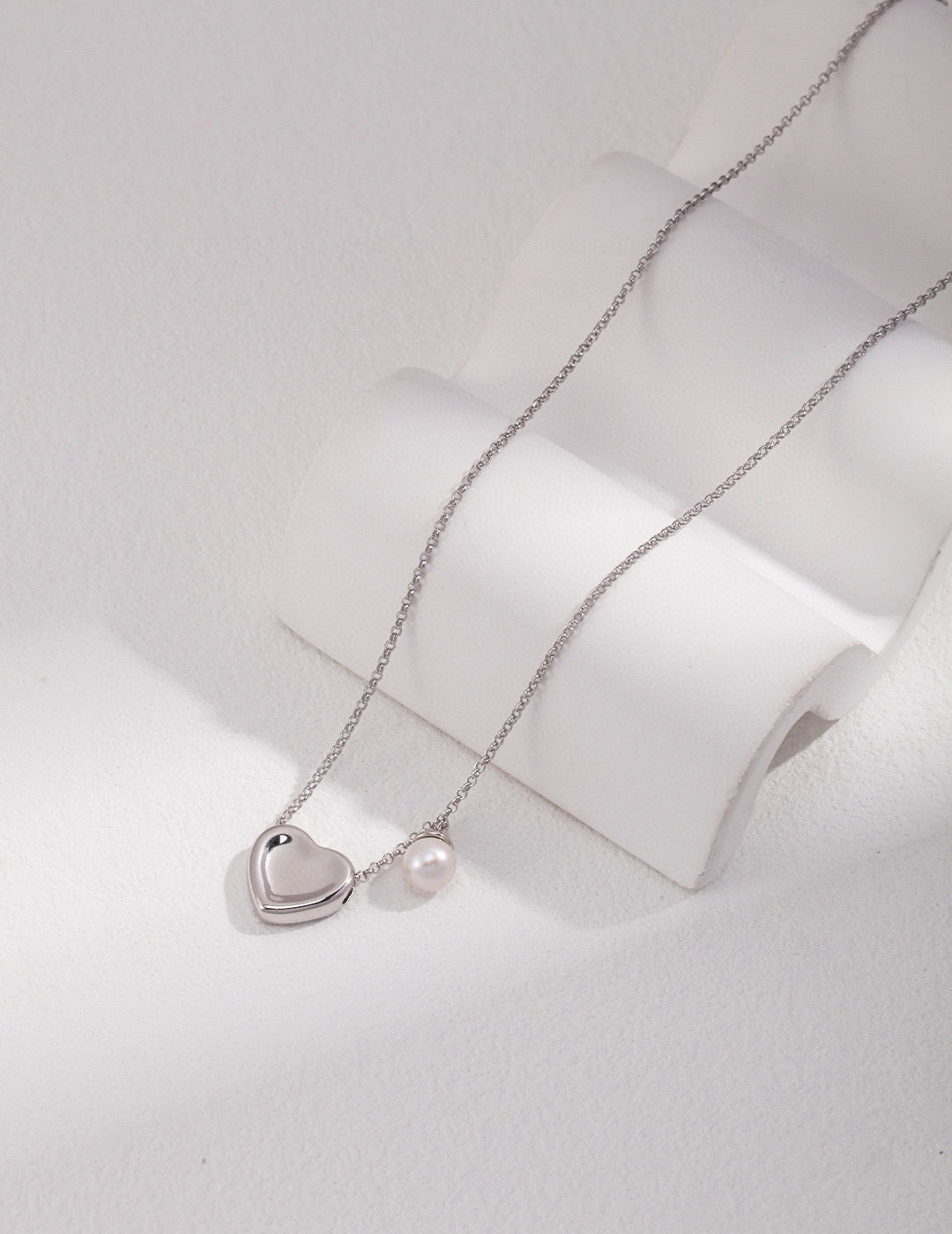 Heart Pearl Charm Necklace