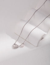 Heart Pearl Charm Necklace