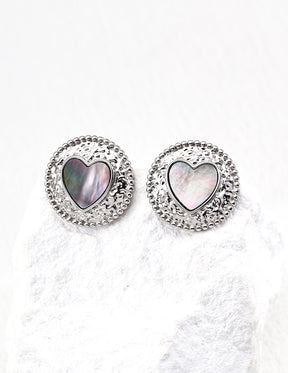 Midnight Heart Stud Earrings