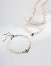 Pearl Agate Sun Medallion Jewelry Set