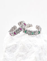 Royal Ruby Filigree Cuff Ring - Vintage Luxe Collection