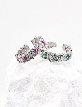 Royal Ruby Filigree Cuff Ring - Vintage Luxe Collection
