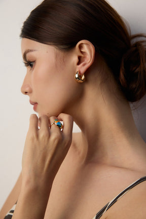 Chunky Gold Silver Hoop Earrings