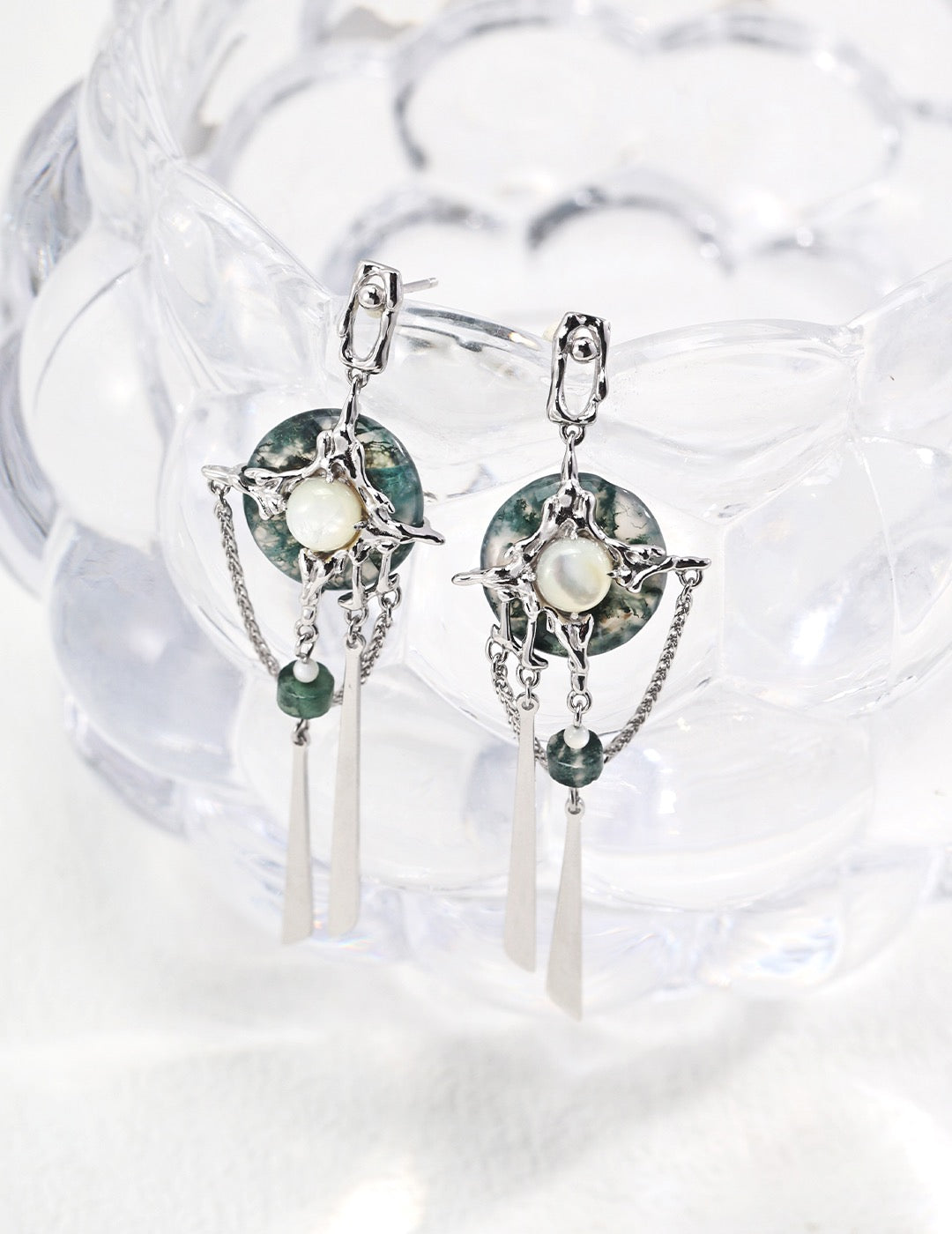 Jade Buckle Drop Earrings