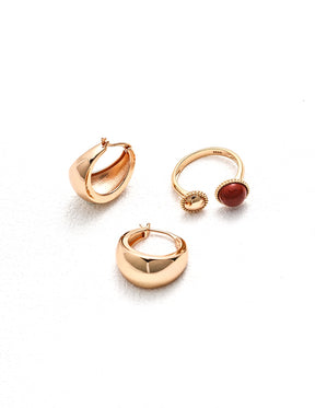 Chunky Gold Silver Hoop Earrings