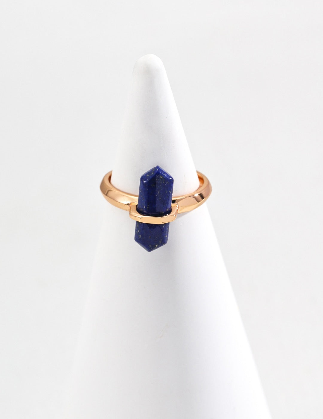 Raw Lapis Lazuli Cuff Ring - Gold