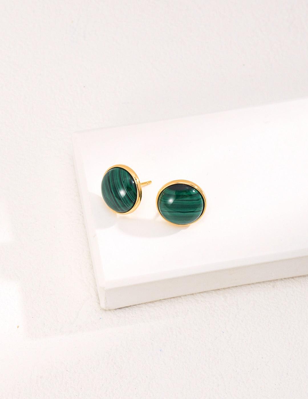 Tessa Malachite Stud Earrings - Lia Atelier