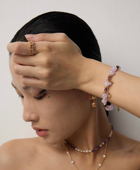 Victoria Crystal Cuff Ring - Vintage Luxe Collection