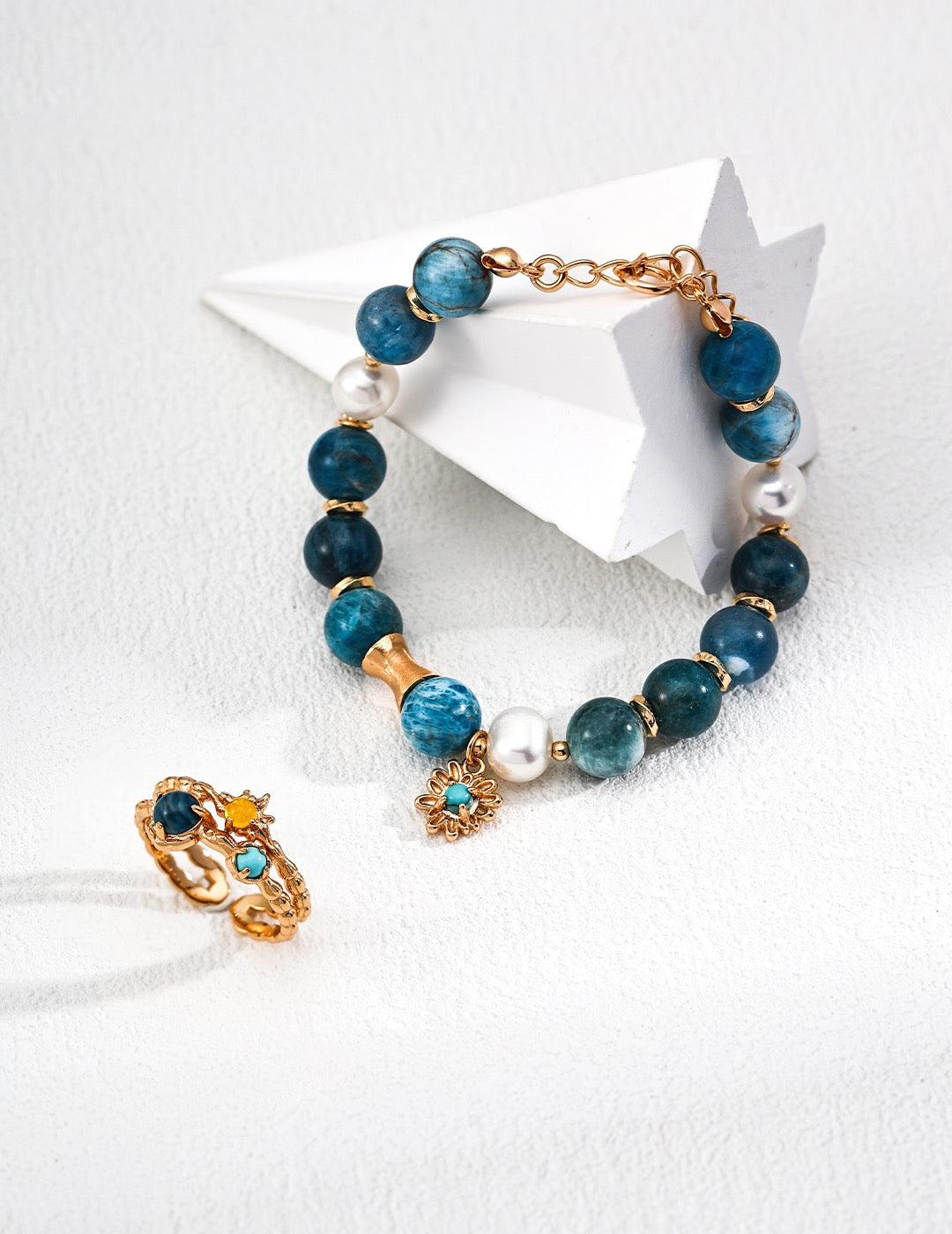 Blue Agate Pearl Bracelet