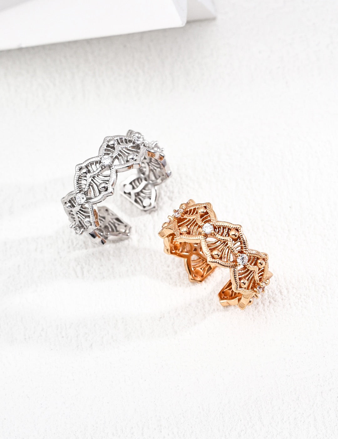 Victoria Crystal Cuff Ring - Vintage Luxe Collection