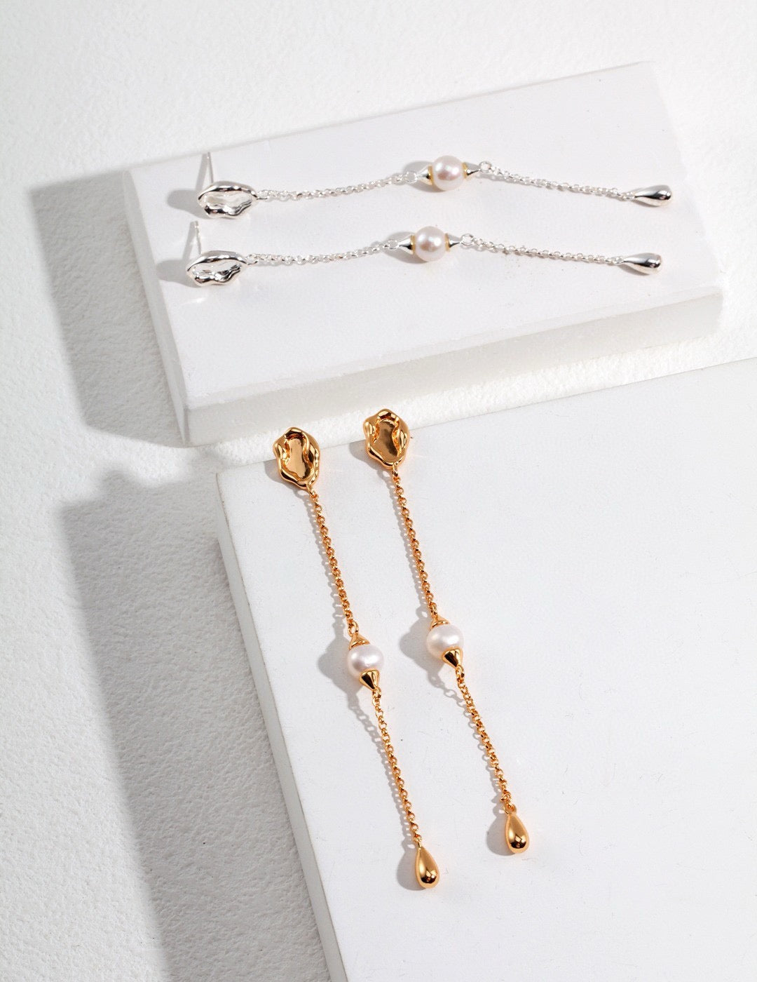 Pearl Chain Drop Earrings