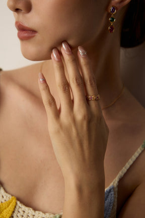 Royal Ruby Filigree Cuff Ring - Vintage Luxe Collection