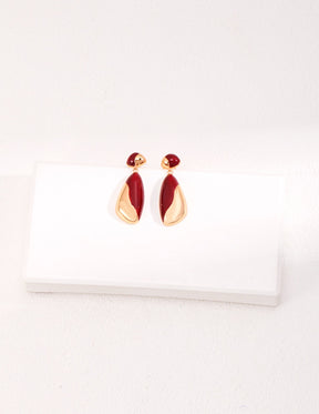 Two-Tone Enamel Teardrop Earring Set
