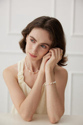 Lia Atelier | Pearl and Silver Necklace | Jasmine 18k Gold Vermeil Bracelet 