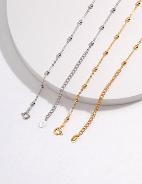 Gold Beaded Chain Necklace