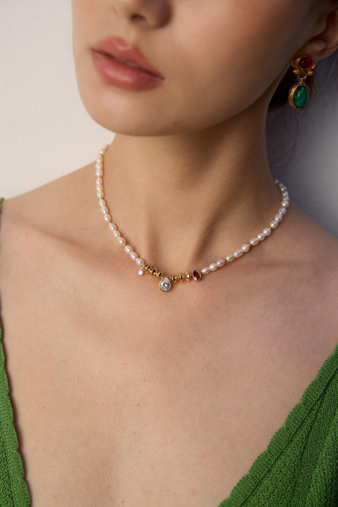 Gemstone Constellation Pearl Necklace