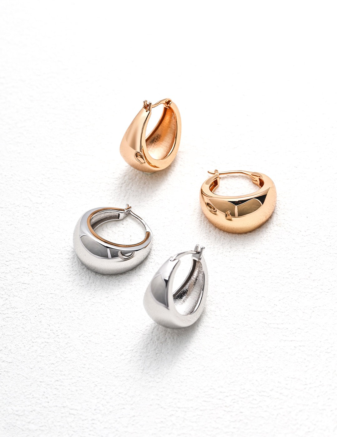 Chunky Gold Silver Hoop Earrings