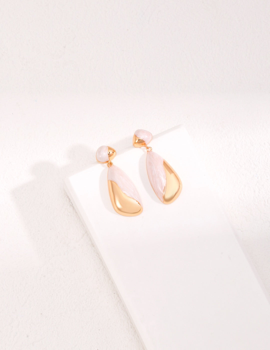 Two-Tone Enamel Teardrop Earring Set