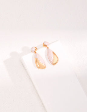 Two-Tone Enamel Teardrop Earring Set
