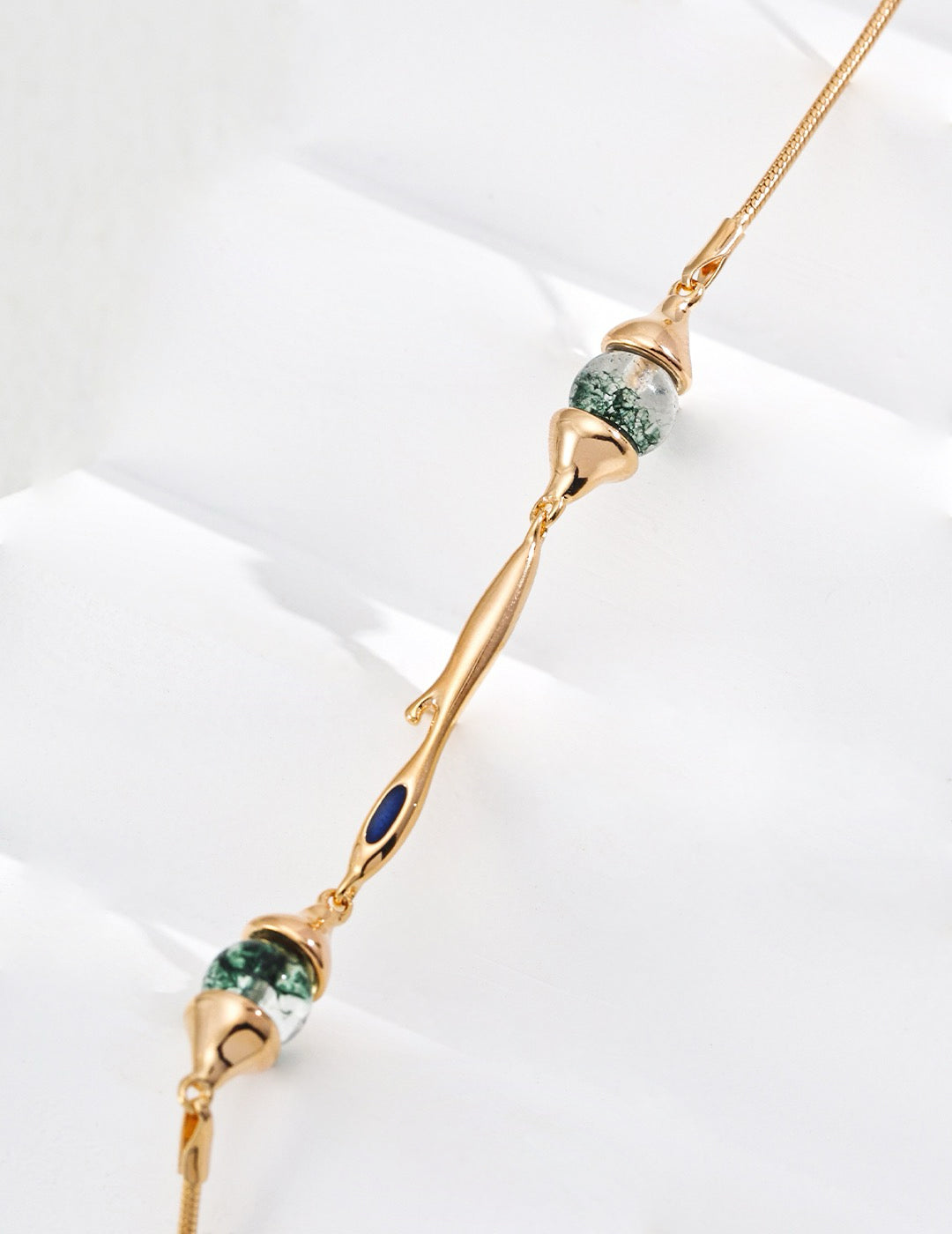 Moss Agate Bar Collar Necklace