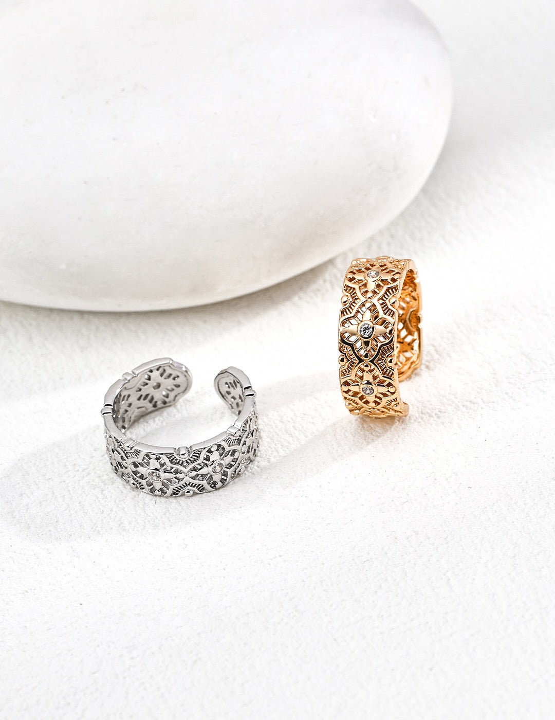 Byzantine Filigree Cuff Ring - Vintage Luxe Collection