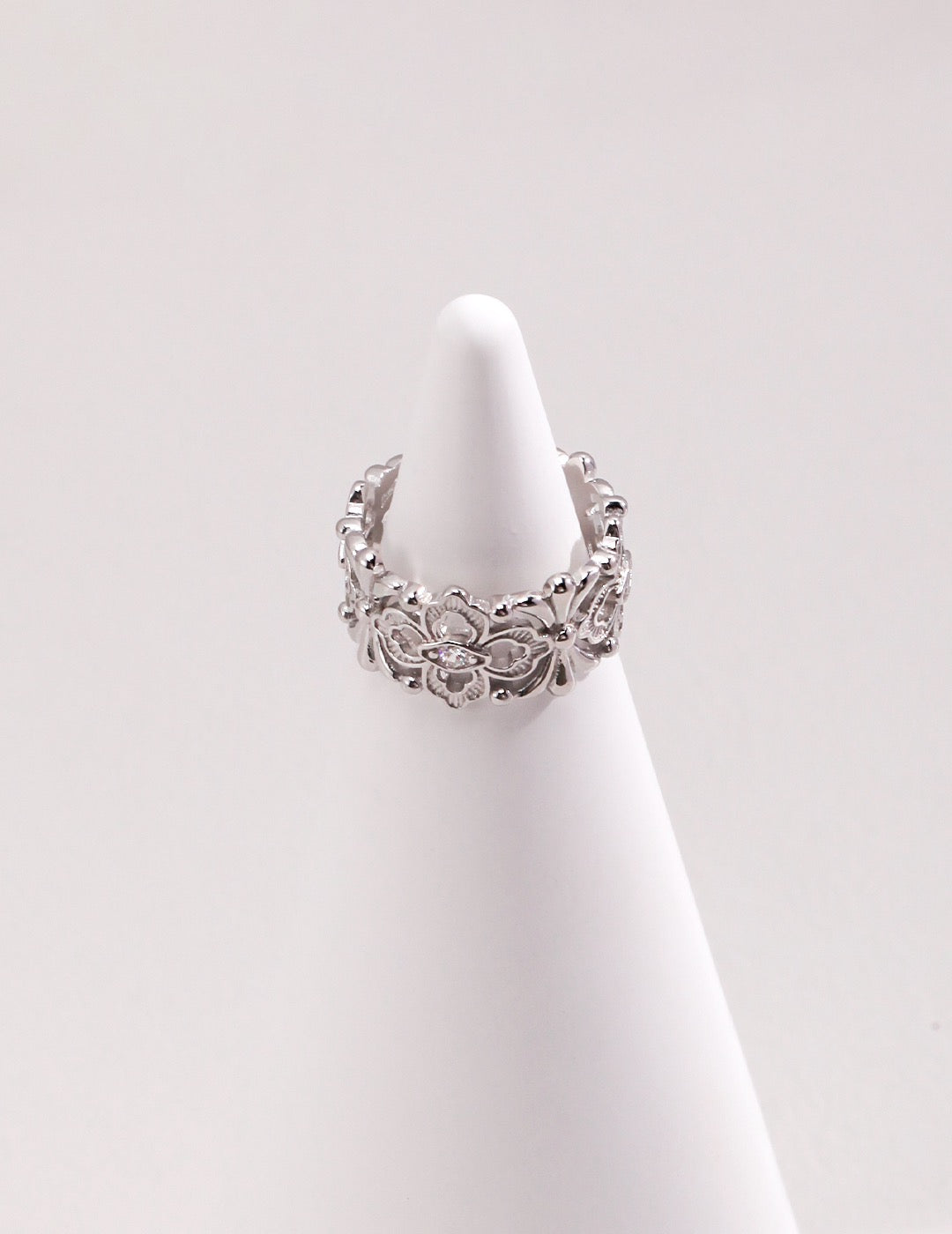 Hollow Zircon Open Ring - Lia Atelier