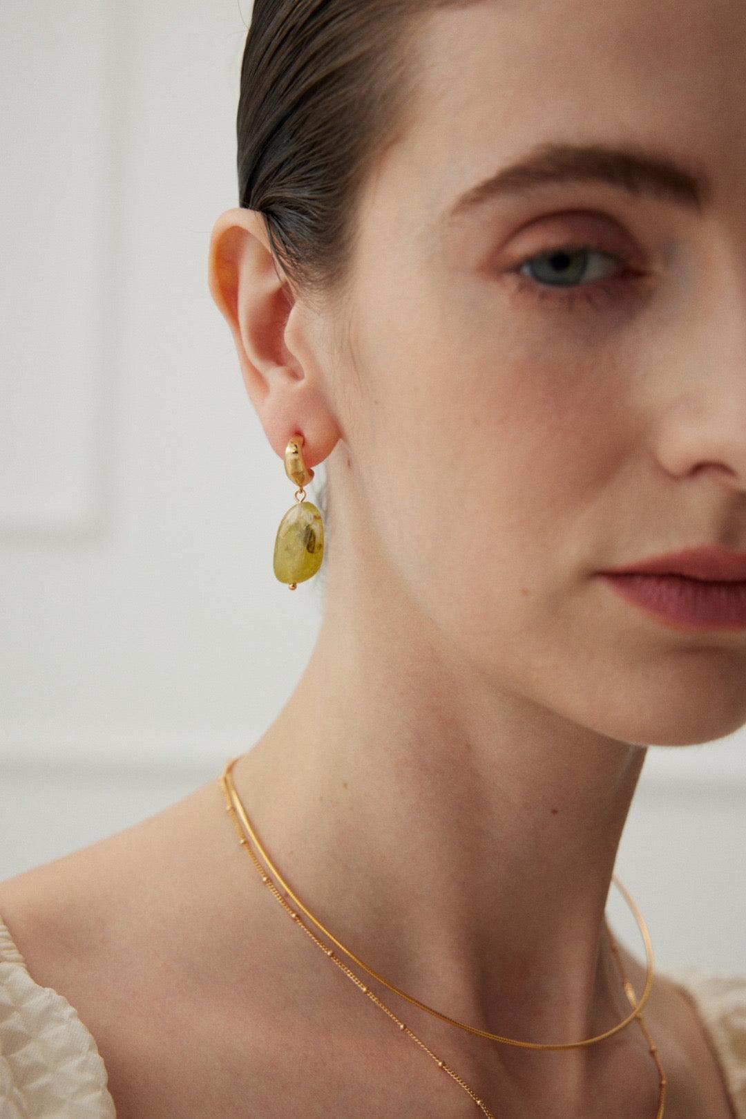 Mia 18k Gold Vermeil Drop Earrings - Lia Atelier