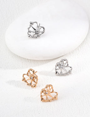 Constellation Heart Stud Earrings