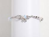 Opal Flower Charm Mixed Chain Bracelet