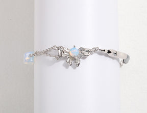 Opal Flower Charm Mixed Chain Bracelet