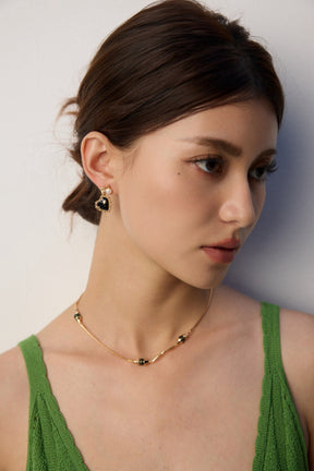 Moss Agate Bar Collar Necklace