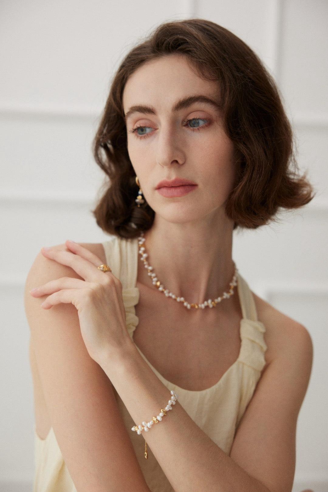 Lia Atelier | Pearl and Silver Necklace | Jasmine Bracelet 