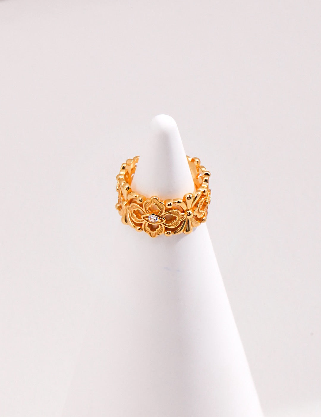 Hollow Zircon Open Ring - Lia Atelier