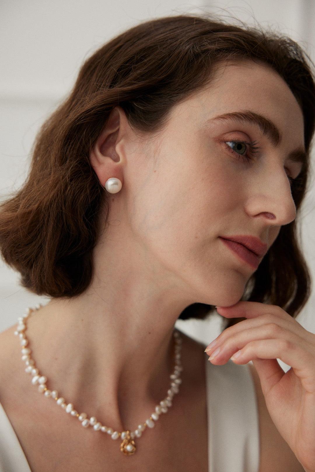 Timeless Pearl Earrings| Elegant Pearl Studs | Lia Atelier