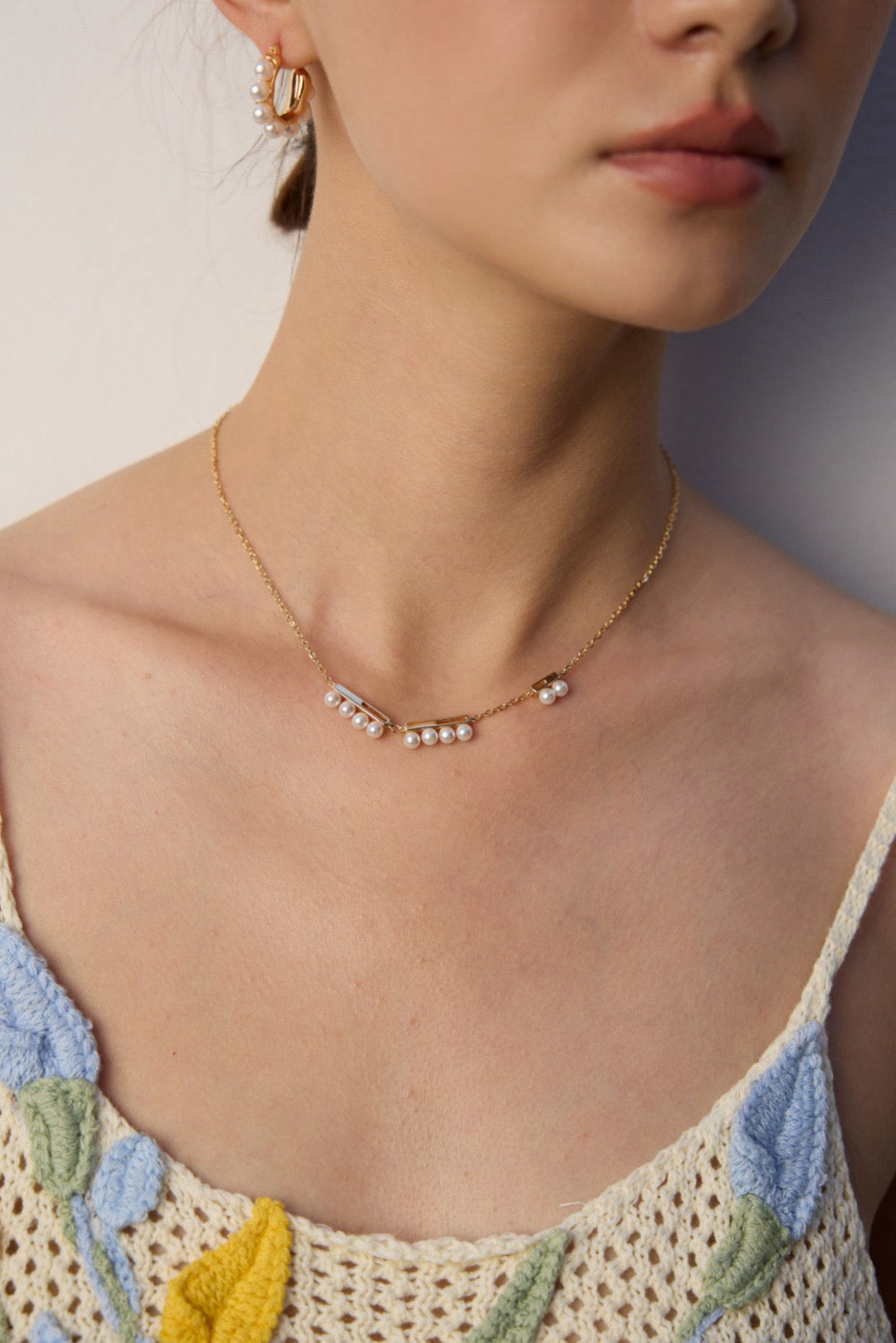 Pearl Delicate Chain Necklac