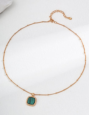Gold Malachite Jewelry Set