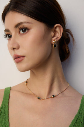 Moss Agate Bar Collar Necklace