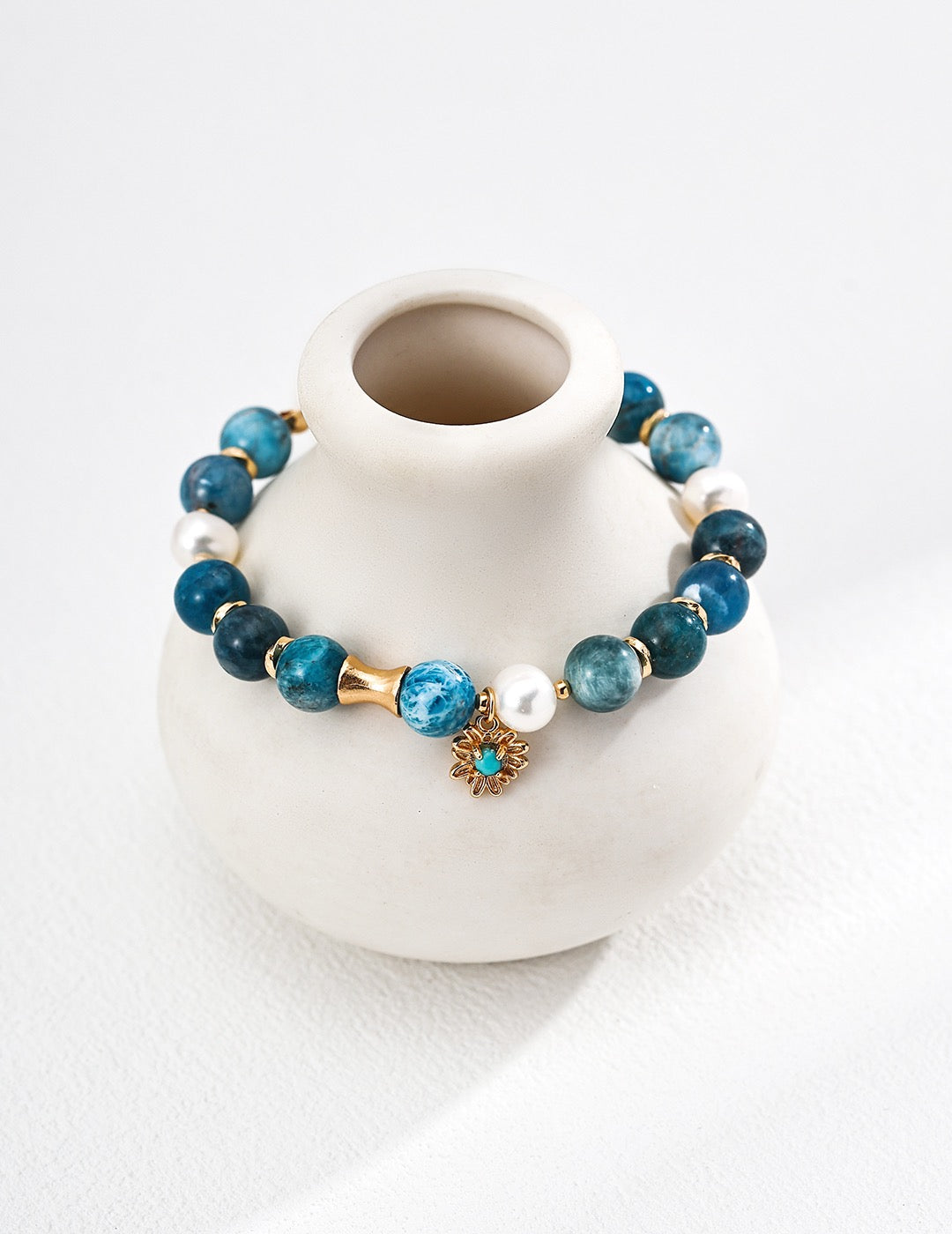 Blue Agate Pearl Bracelet