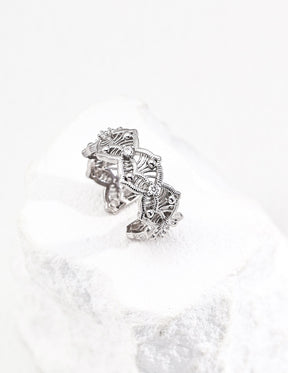 Victoria Crystal Cuff Ring - Vintage Luxe Collection