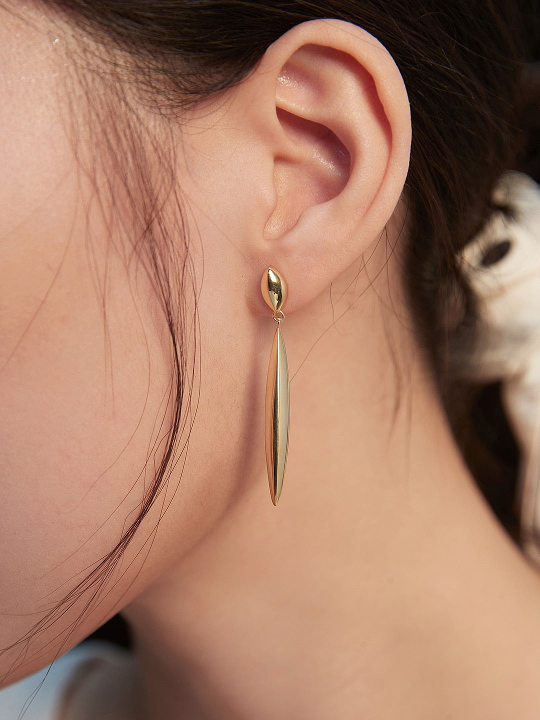 Elongated Leaf Drop Earrings