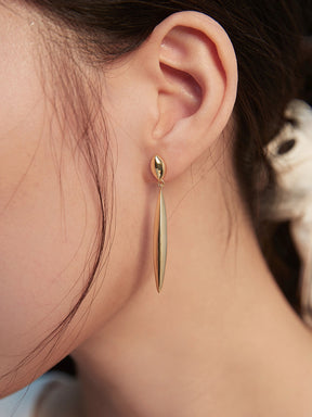 Elongated Leaf Drop Earrings